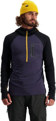 Merino mikina Mons Royale Traverse Midi Half Zip Hood