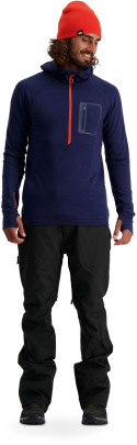 Merino mikina Mons Royale Traverse Midi Half Zip Hood