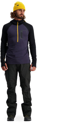 Merino mikina Mons Royale Traverse Midi Half Zip Hood