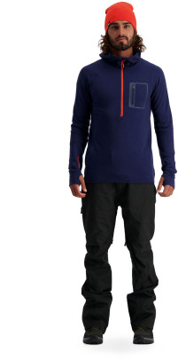 Merino mikina Mons Royale Traverse Midi Half Zip Hood