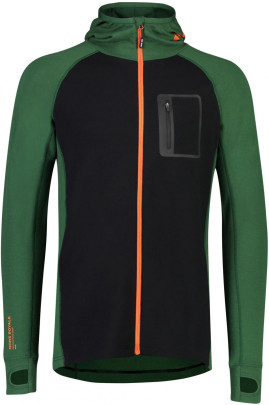 Mons Royale Traverse Midi Full Zip Hood - pine / black